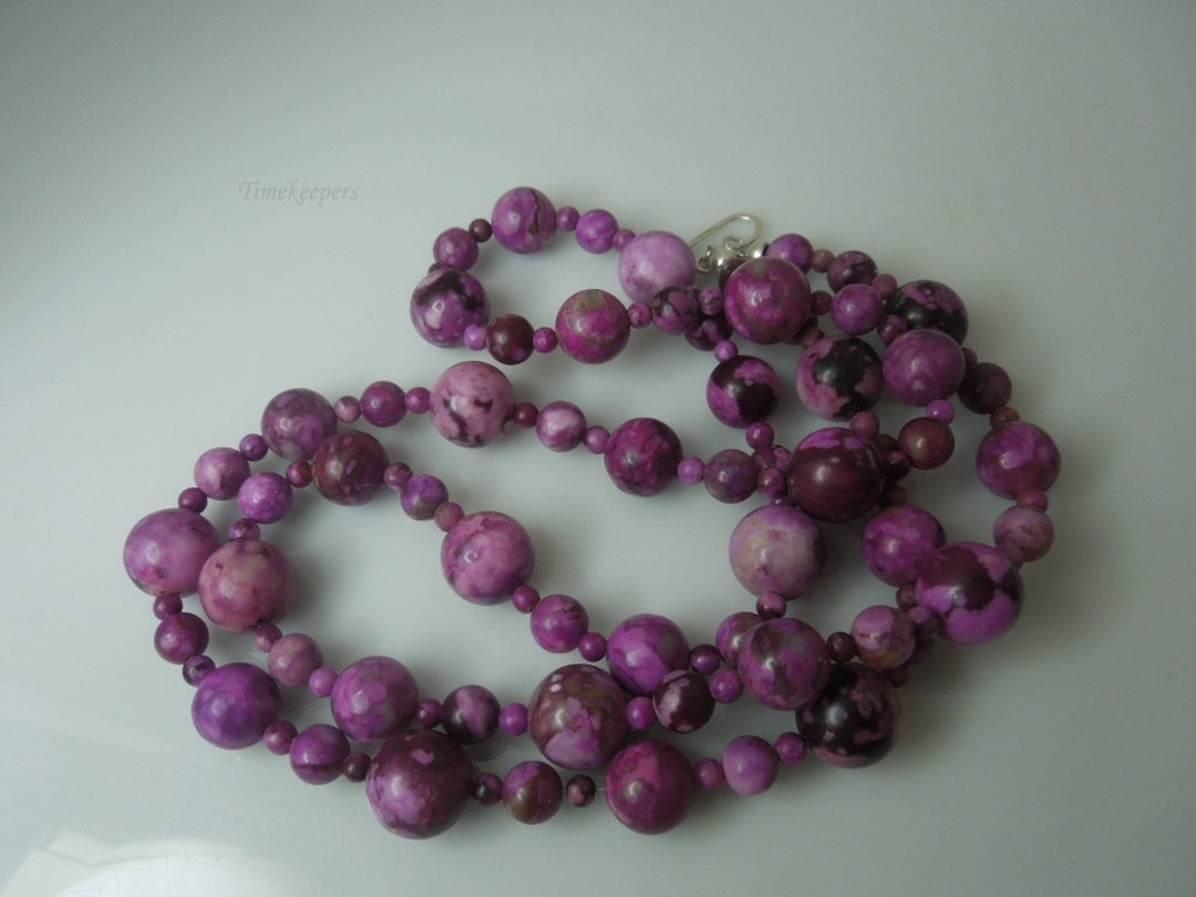 q340 Pretty DIY Agate Beads Long Necklace 36" with Sterling Silver Clasp