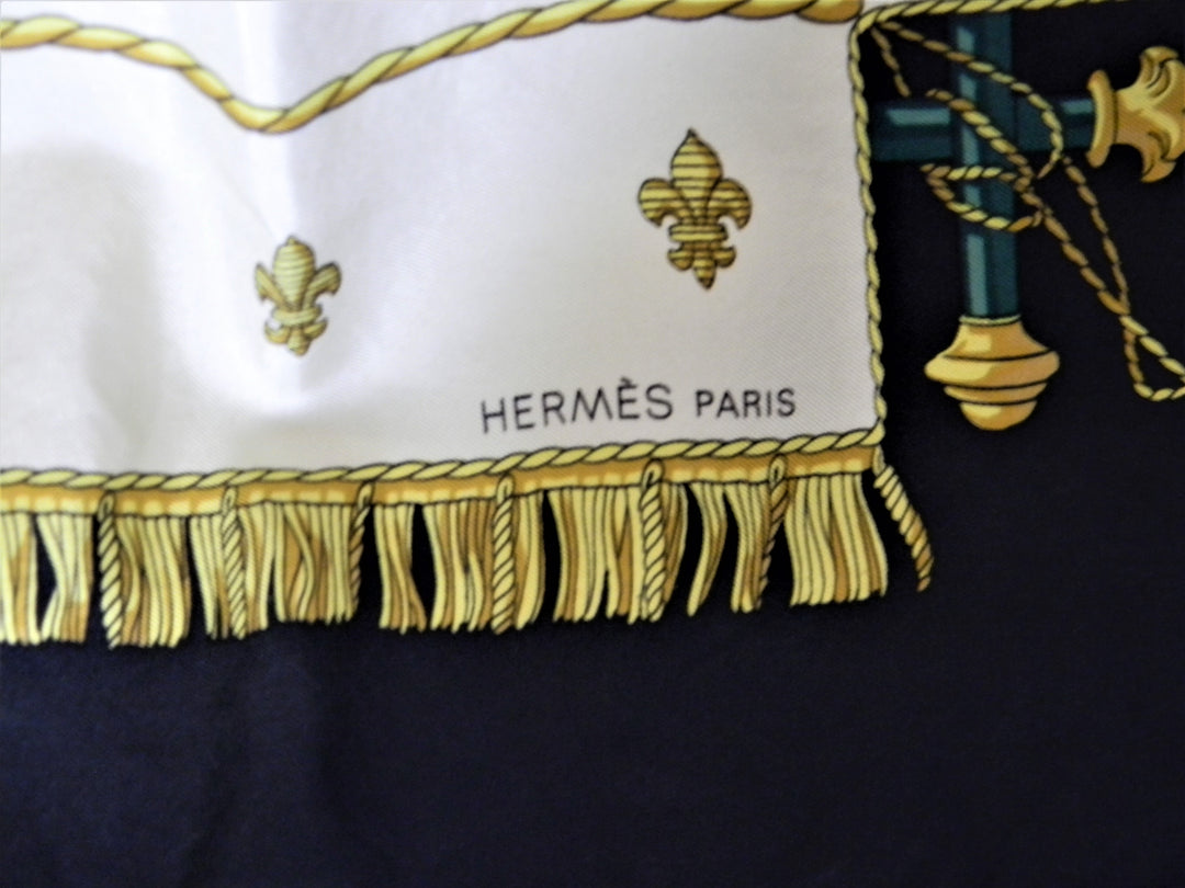 h734 Vintage Rare La Reale Vue du Caross de La Galere Hermes Scarf