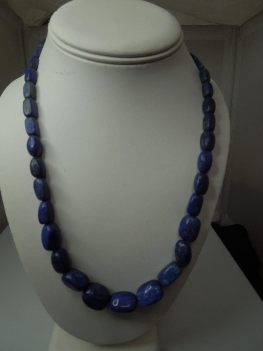 q354 Lapis lazuli Graduated Beads and Sterling Silver Clasp