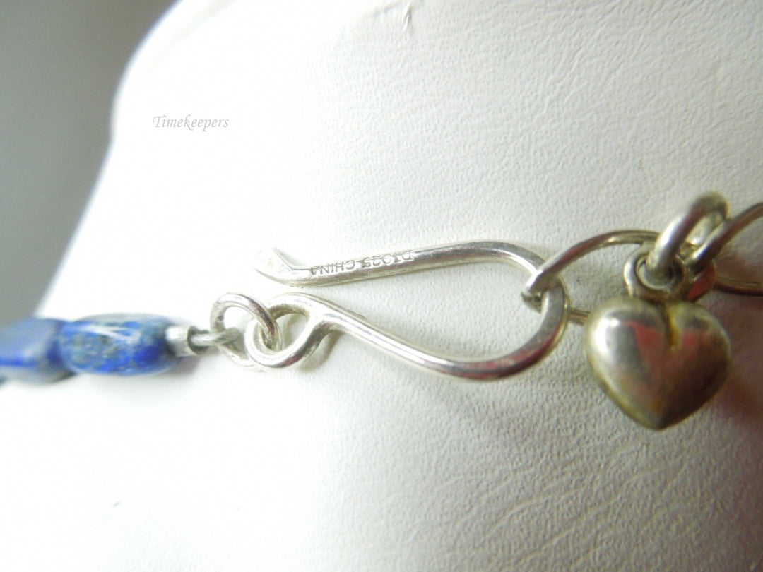 q354 Lapis lazuli Graduated Beads and Sterling Silver Clasp