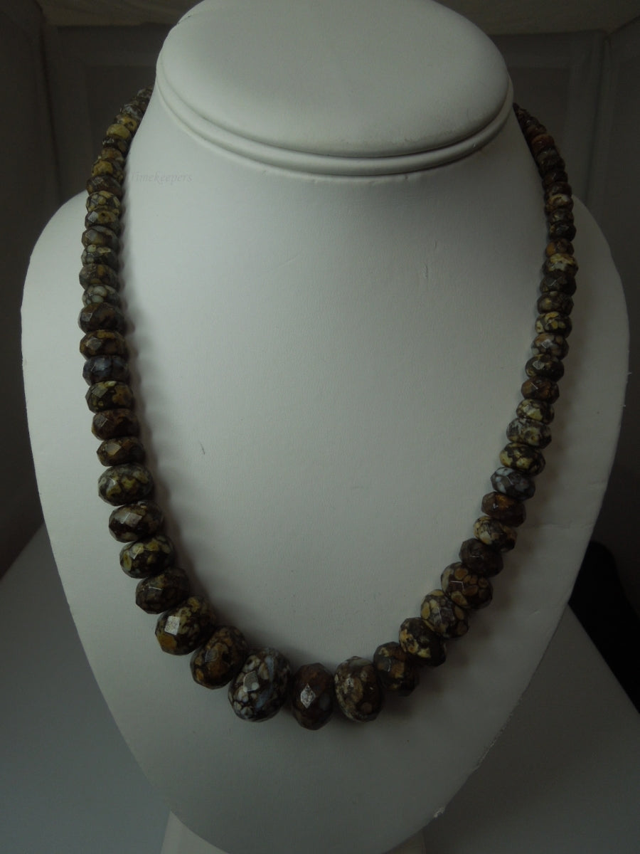 q356 Coral Fossil Jasper Faceted Bicone Barrel Drum Grade AAA Natural Beads Necklace with Silver Clasp