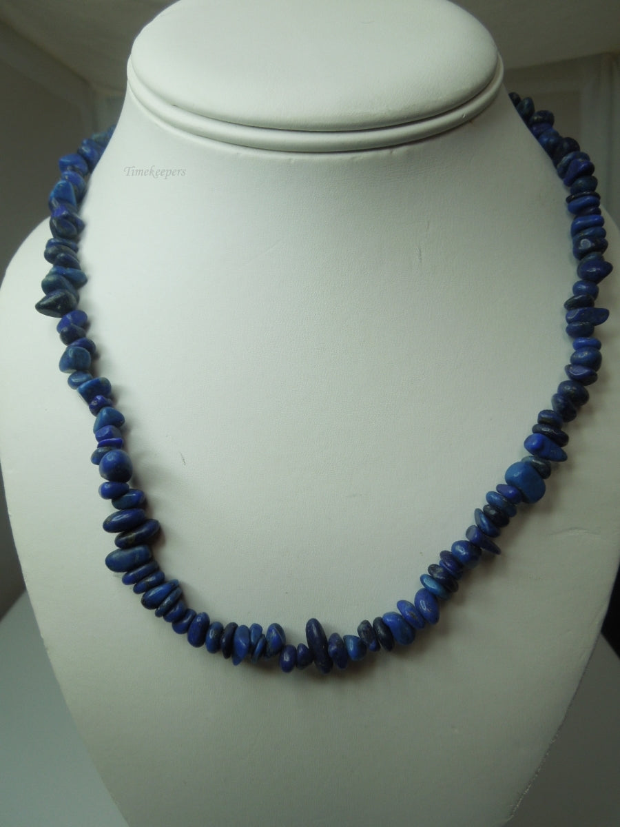 q364 Beautiful Lapis Lazuli Crystal Necklace with Sterling Silver Clasp