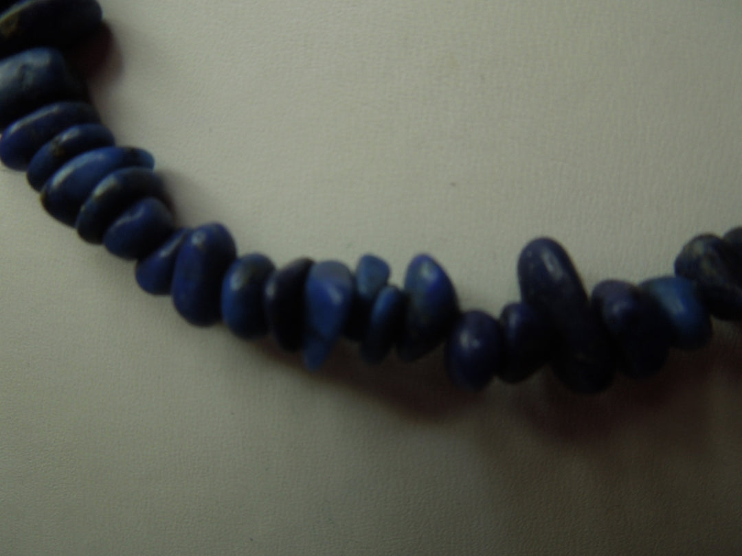 q364 Beautiful Lapis Lazuli Crystal Necklace with Sterling Silver Clasp