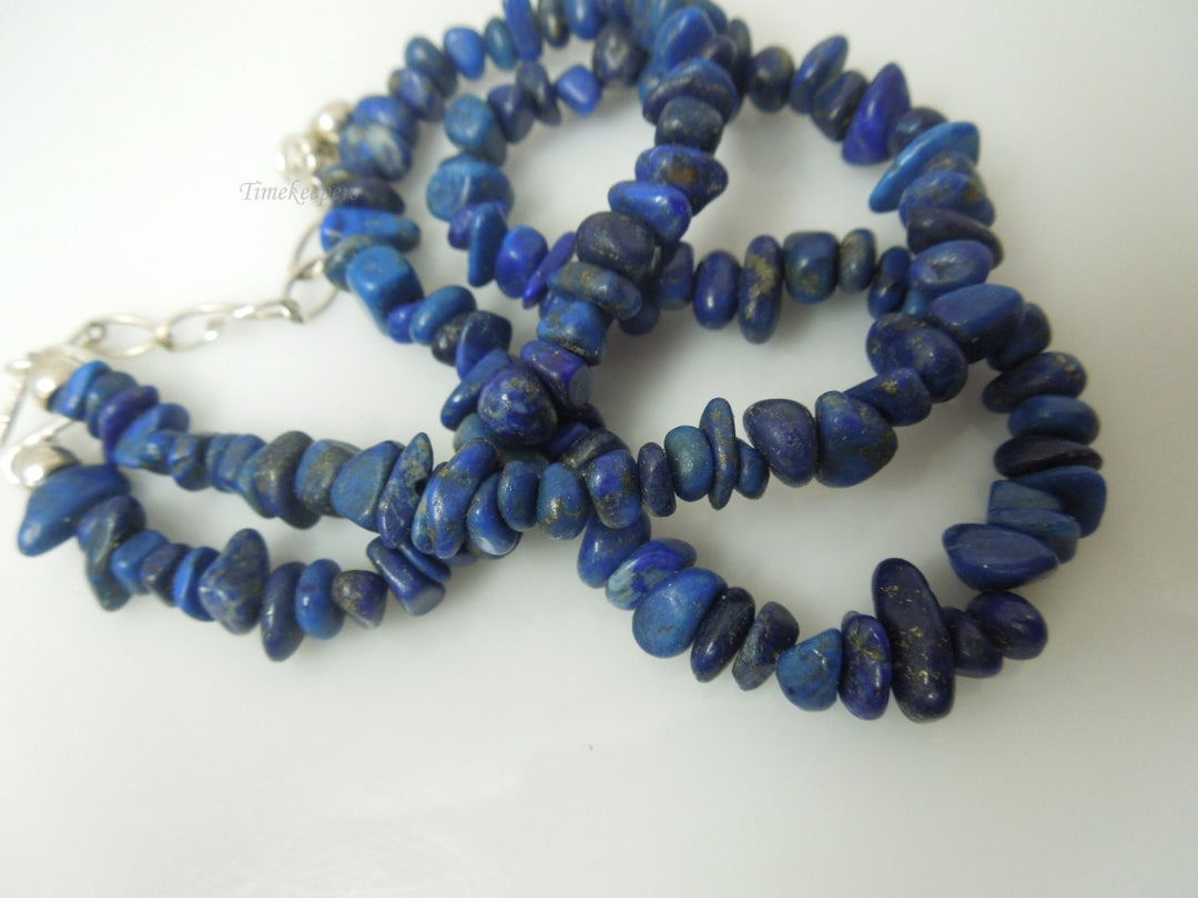 q364 Beautiful Lapis Lazuli Crystal Necklace with Sterling Silver Clasp