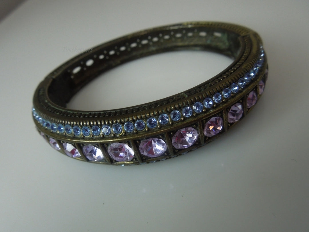 q375 Heidi Daus Crystal Multi Color Hinge Bracelet Perfect Gift