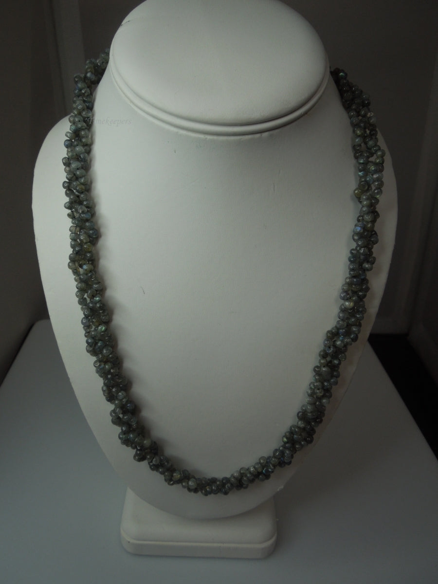 q383 Beautiful Delicate Natural Labradorite Beads Necklace 20"