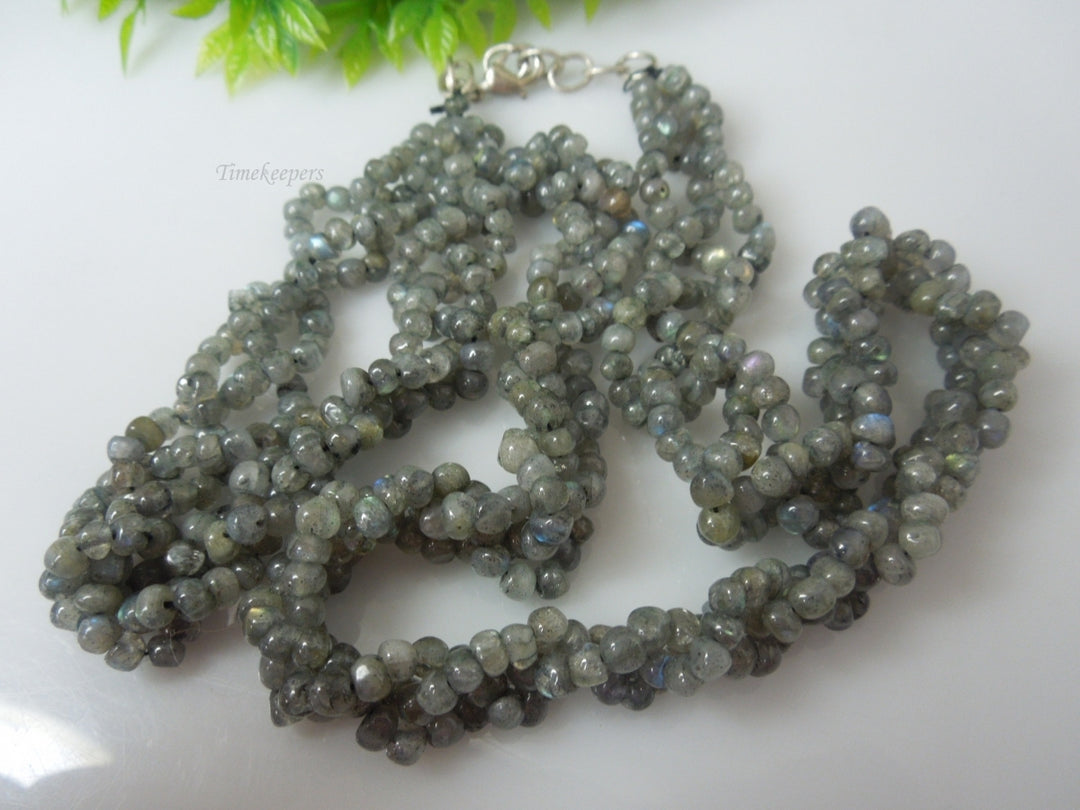 q383 Beautiful Delicate Natural Labradorite Beads Necklace 20"