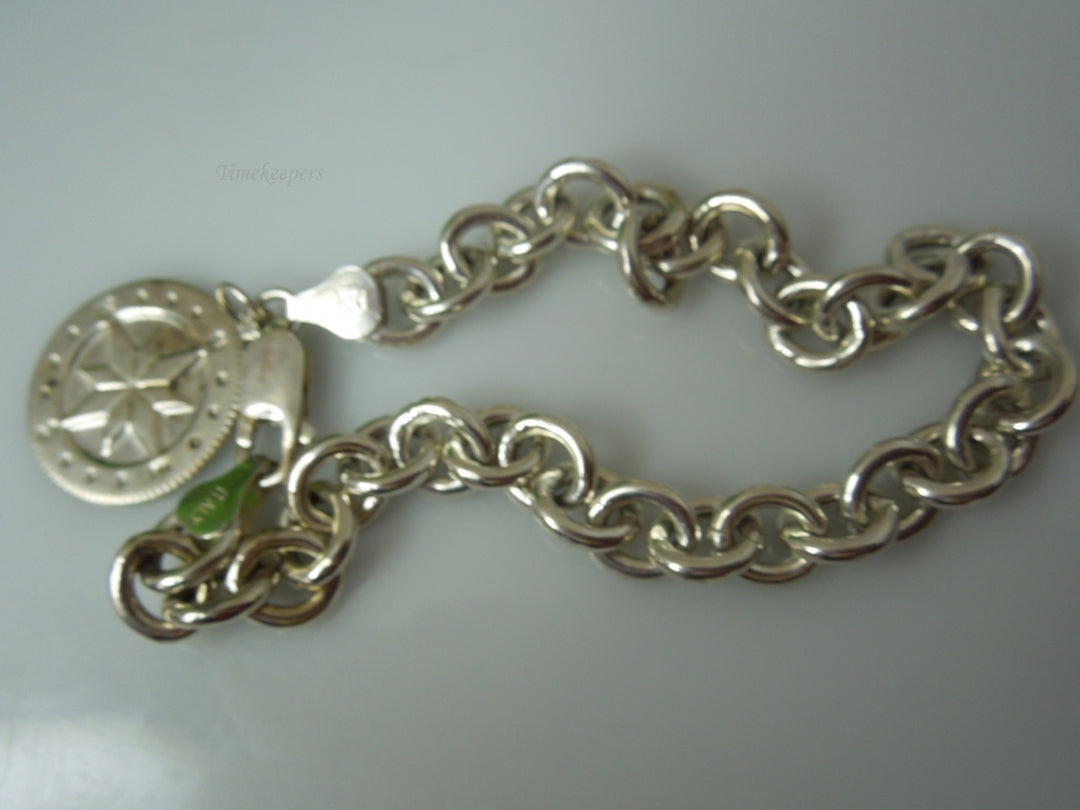 q386 Sterling Silver Cable Chain Link 7" Jai King Bracelet