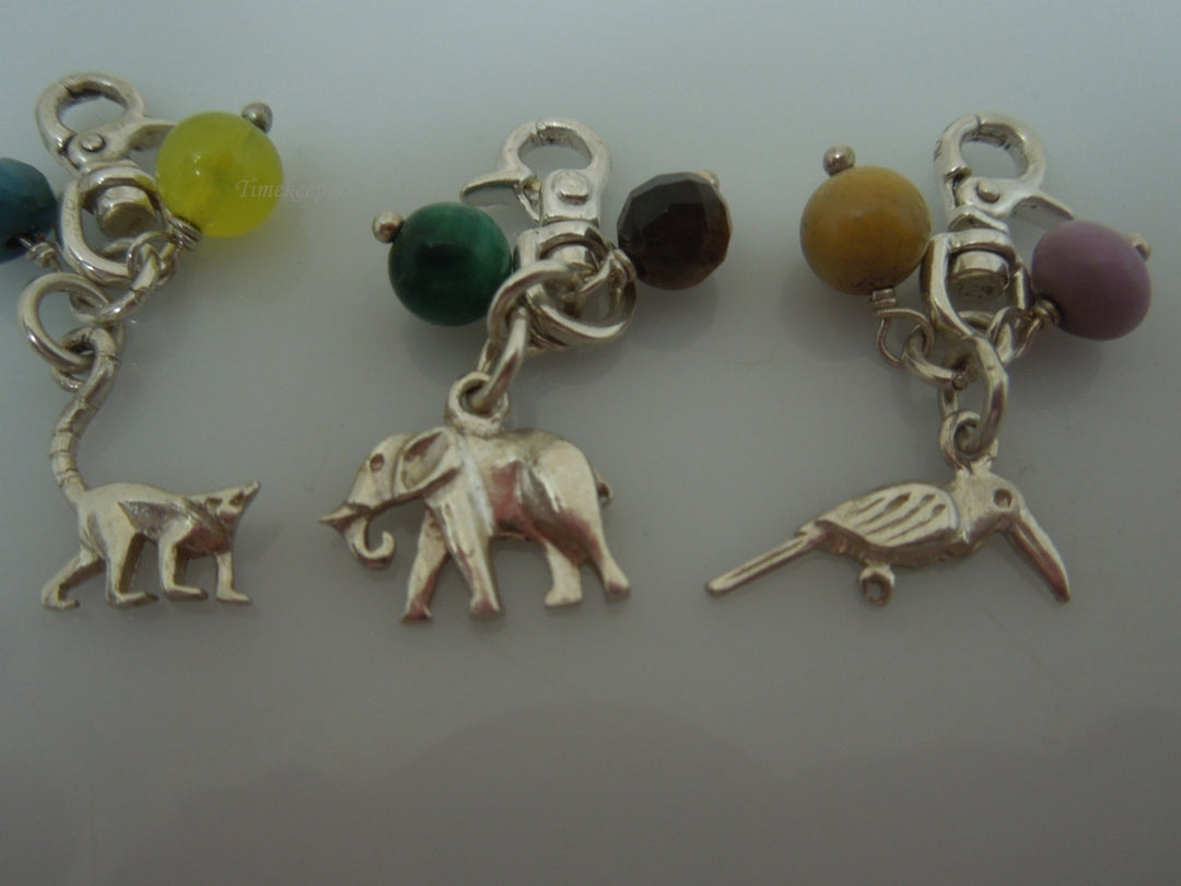 q538 Lot of 6 Sterling Silver 925 Charms Animals(Dinosaur,Camel,Kangaroo,Horse,Elephant,Little Birdie)