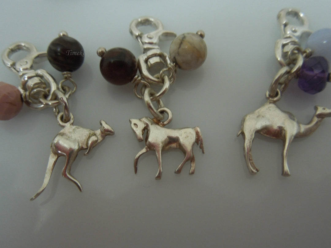 q538 Lot of 6 Sterling Silver 925 Charms Animals(Dinosaur,Camel,Kangaroo,Horse,Elephant,Little Birdie)