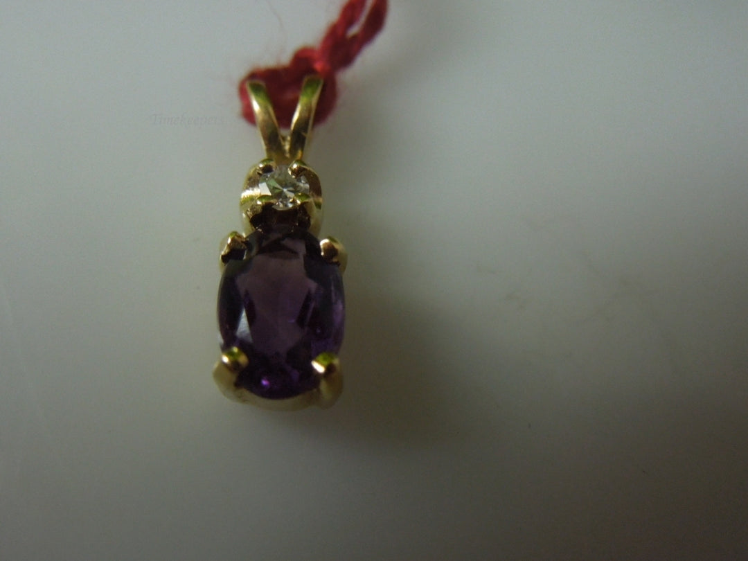 q422 Gorgeous 14kt Yellow Gold Amethyst Pendant Charm