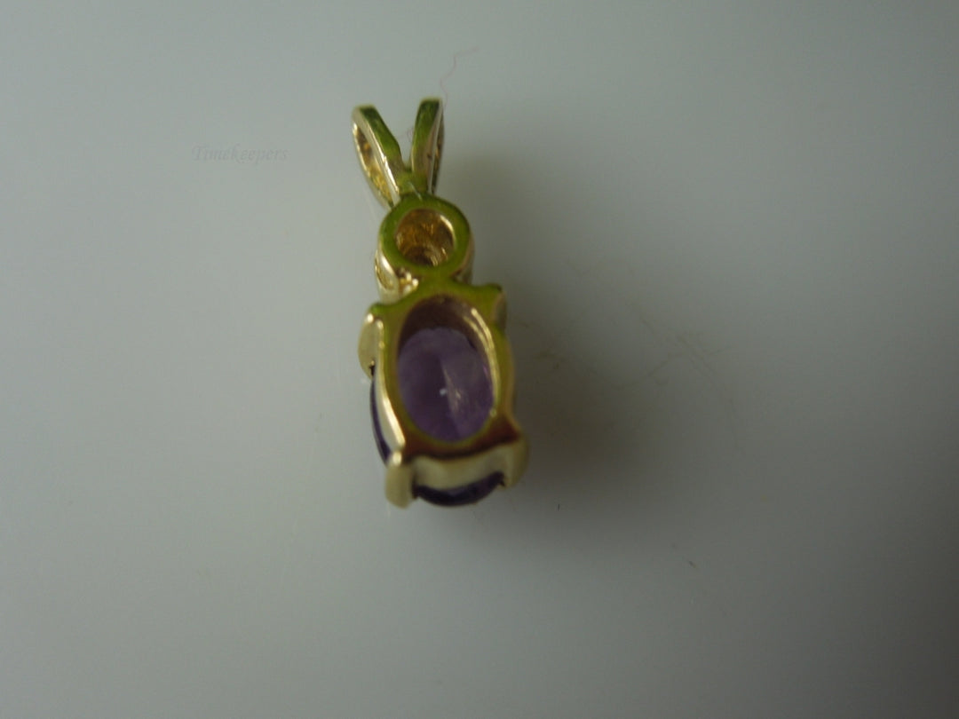 q422 Gorgeous 14kt Yellow Gold Amethyst Pendant Charm