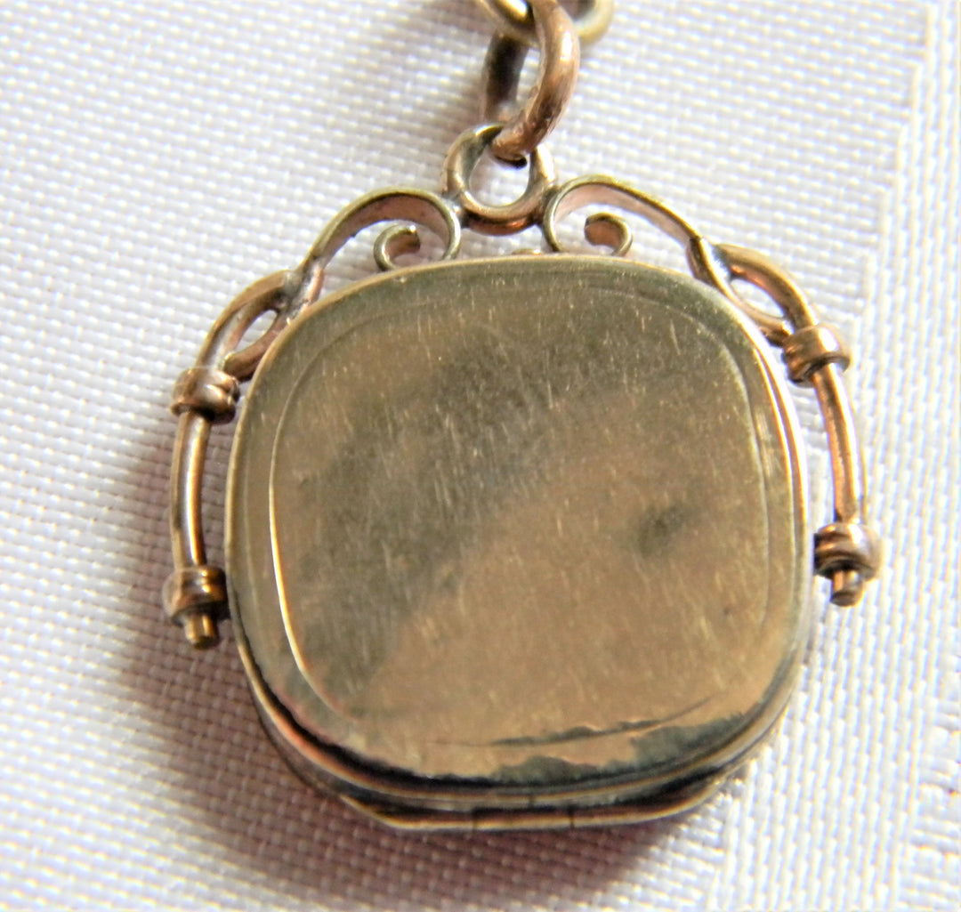 h796 Vintage Gold Filled Pocket Watch Decorative Chain with Locket