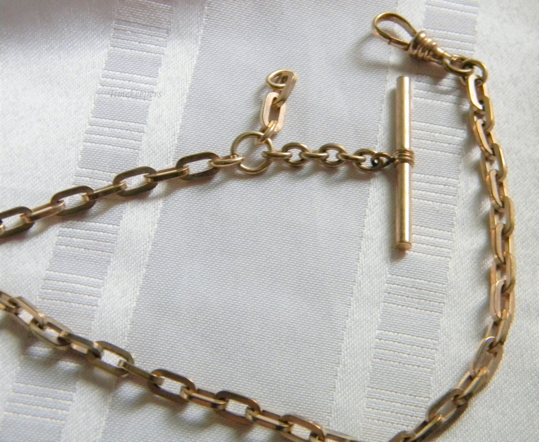 h797 Nice Vintage Gold Filled Pocket Watch Chain with Oval Links