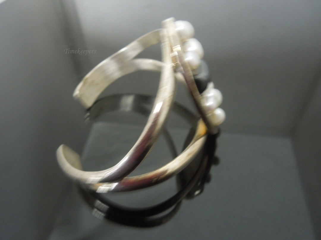 q457 Jay King DTR 925 China Sterling Silver Pearl Cuff Bracelet  PLEASE READ ENTIRE DESCRIPTION BEFORE PURCHASING