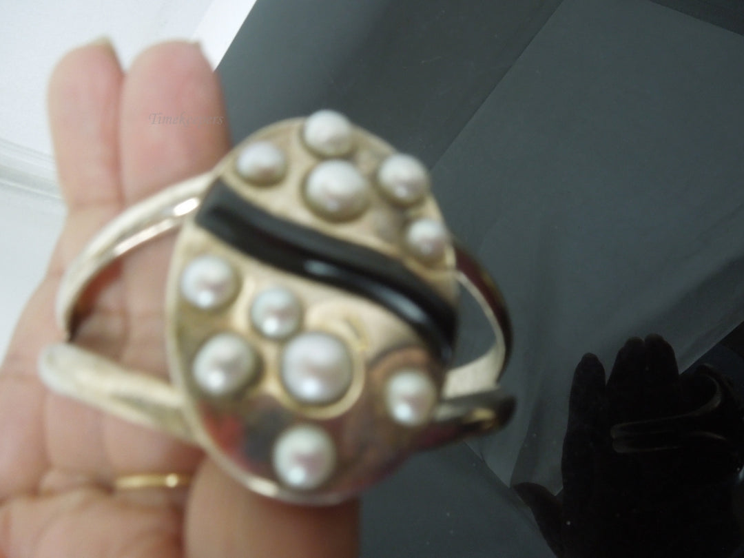 q457 Jay King DTR 925 China Sterling Silver Pearl Cuff Bracelet  PLEASE READ ENTIRE DESCRIPTION BEFORE PURCHASING