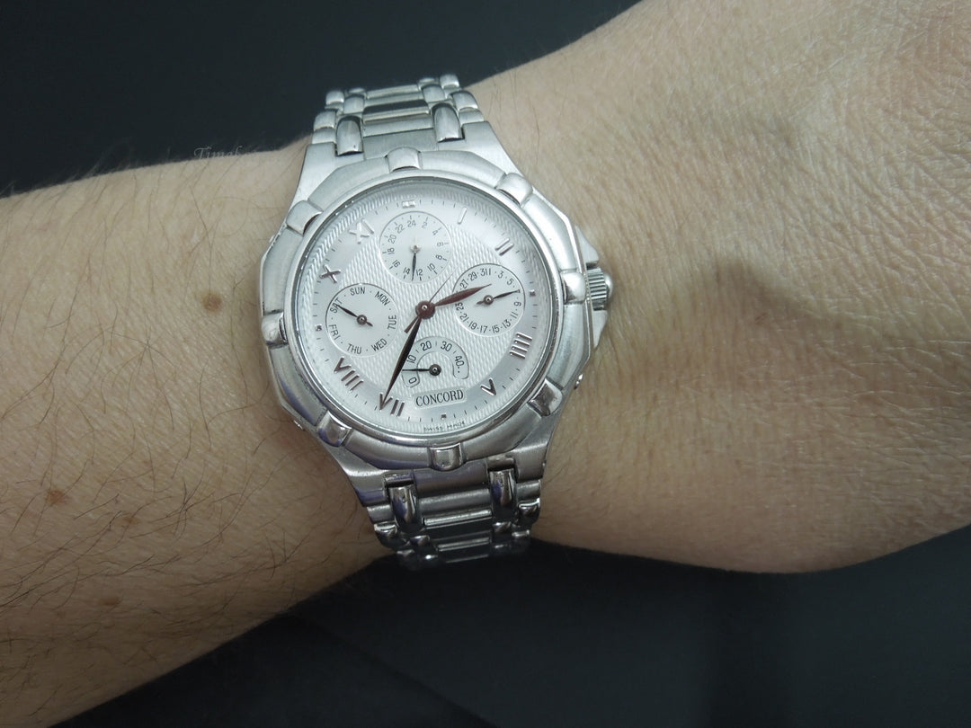 b920 Stunning 18kt White Gold Unisex Concord Saratoga Automatic Wristwatch