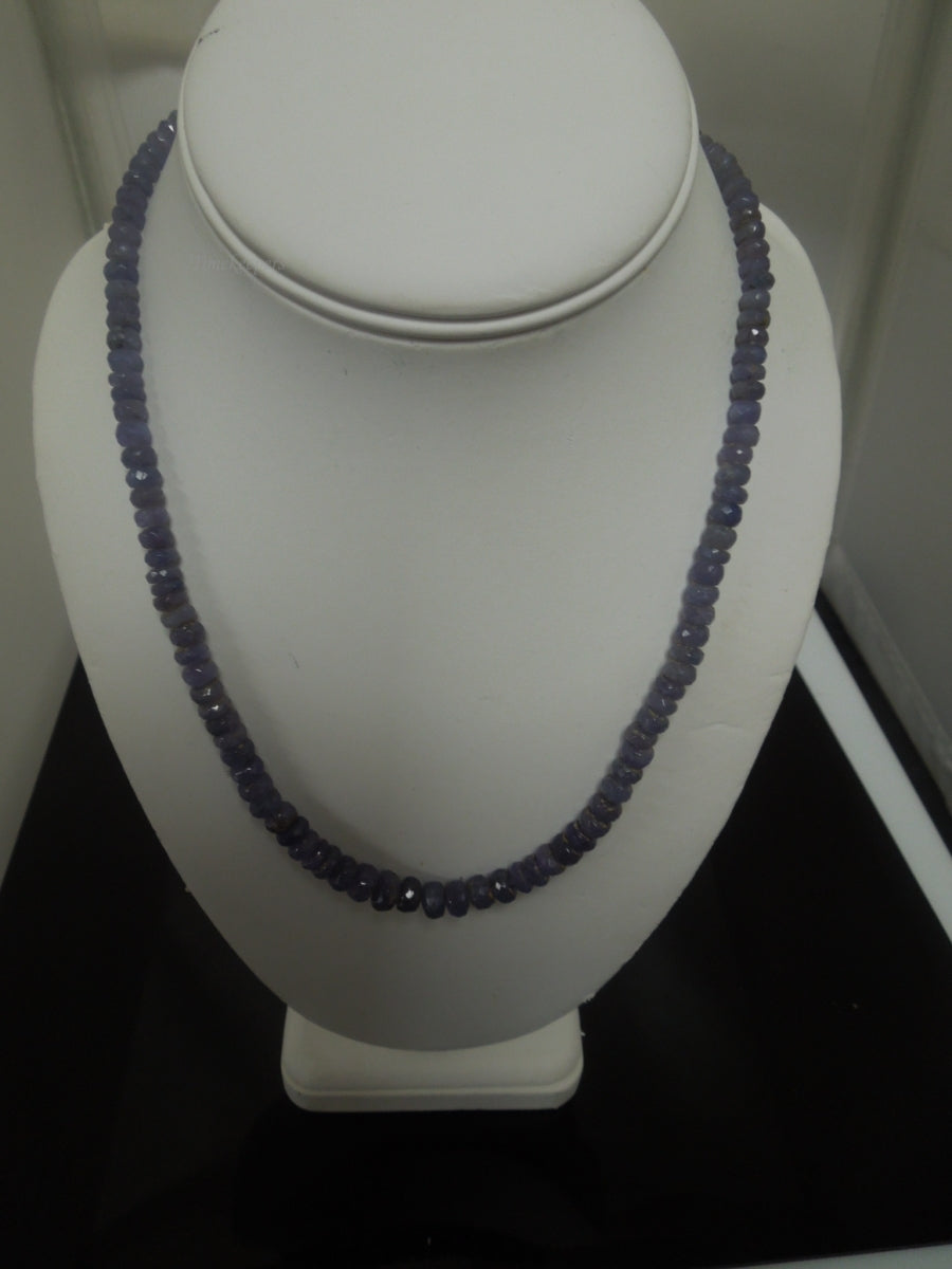 q474 DTR 925 China Gray Beads Necklace and Sterling Silver Clasp