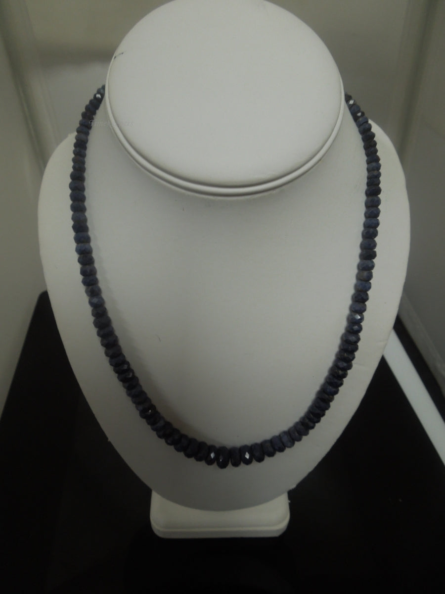 q476 Beautiful Navy Blue Graduated Beads Necklace 17" For Women