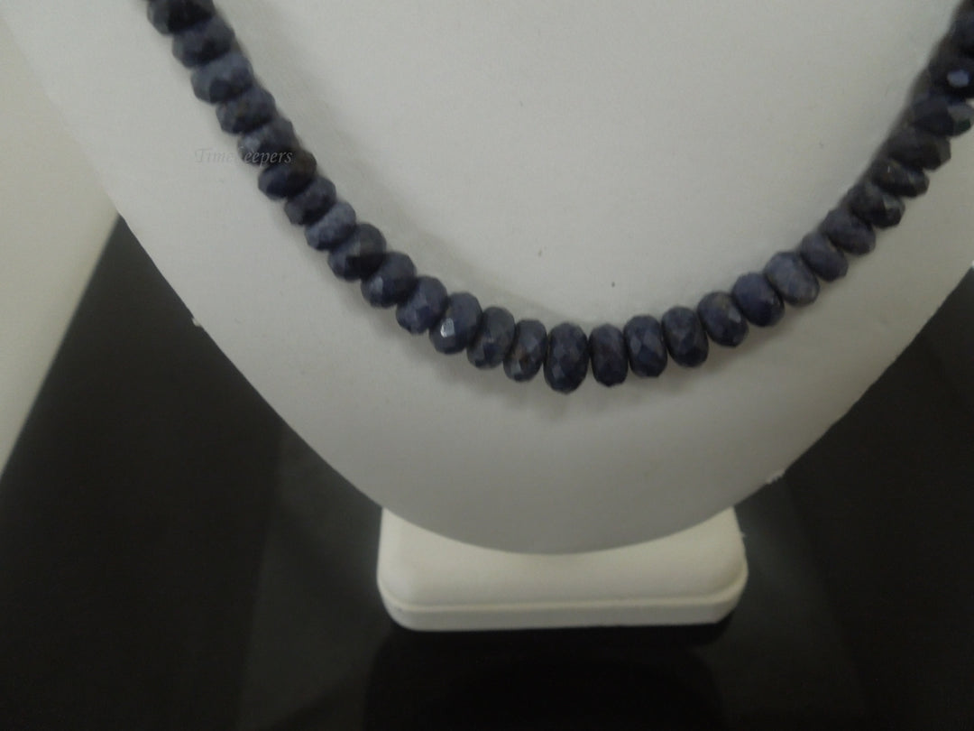 q476 Beautiful Navy Blue Graduated Beads Necklace 17" For Women