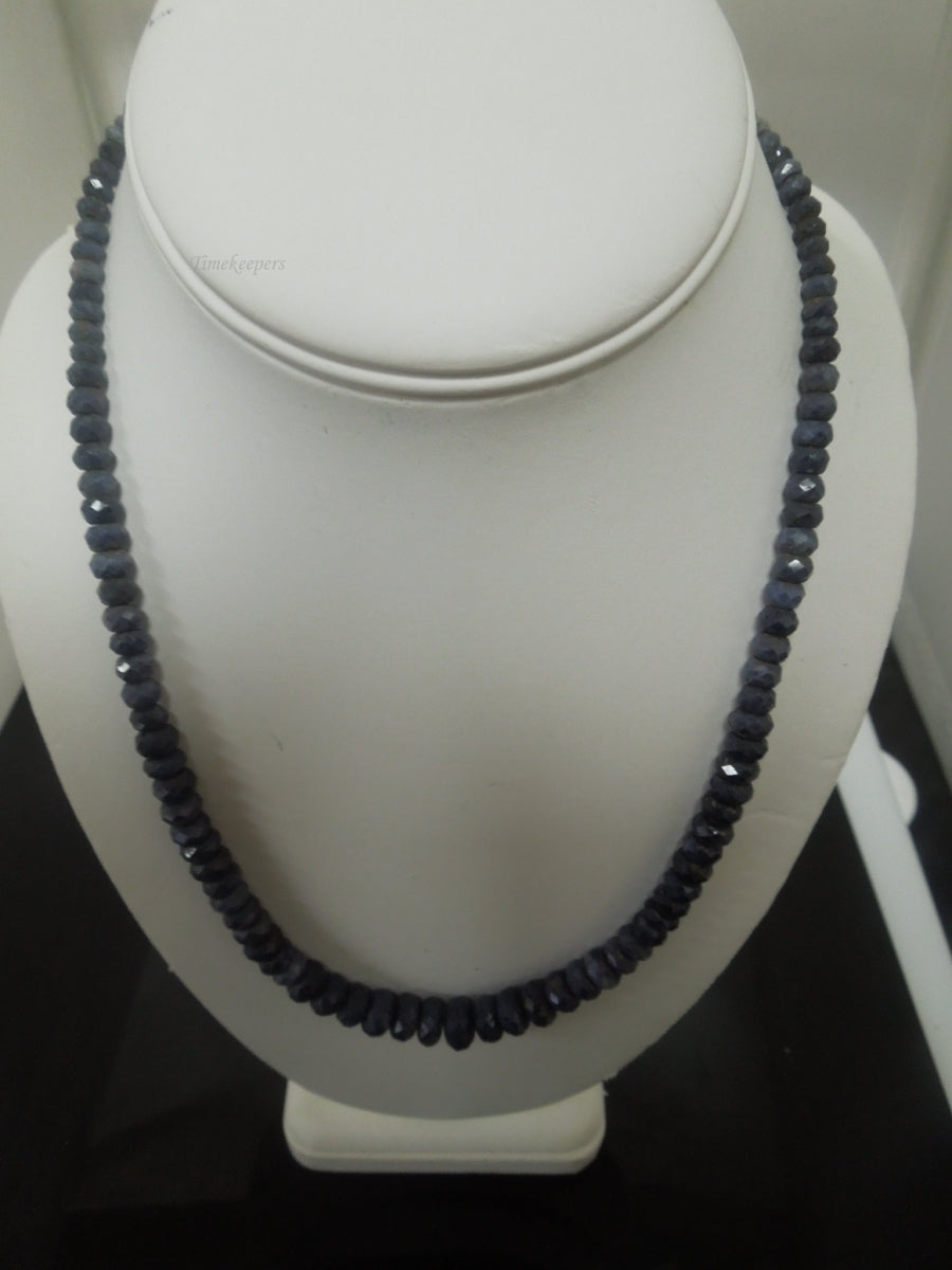 q476 Beautiful Navy Blue Graduated Beads Necklace 17" For Women