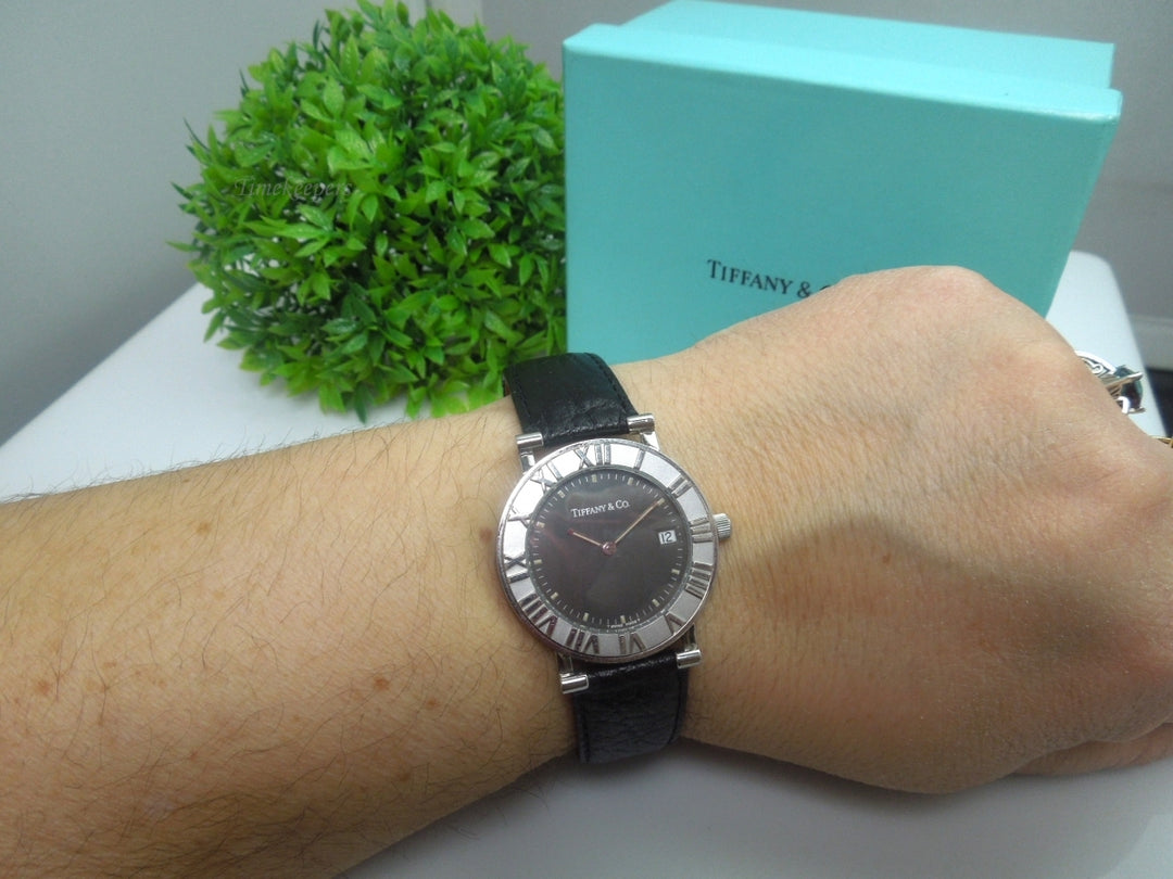 k616 Tiffany &amp; Co Atlas Unisex Wristwatch with Box