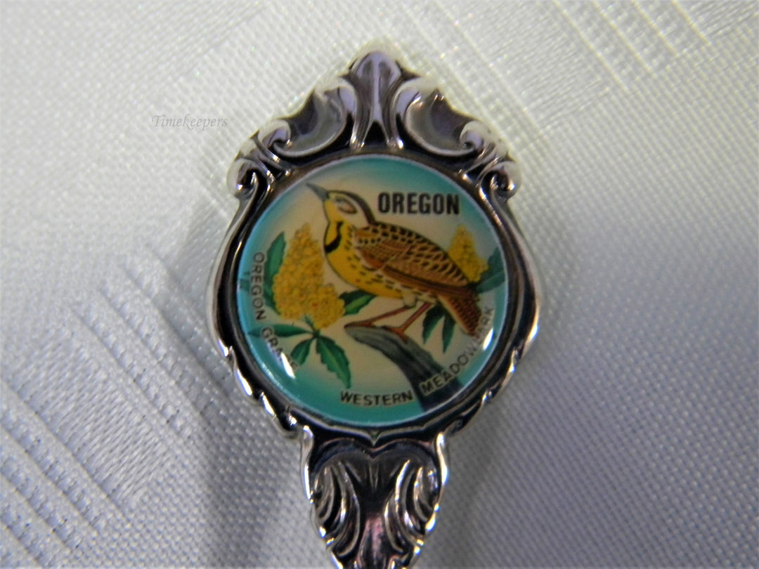 j650 Nice Preowned Souvenir Spoon from Oregon with Western Meadowlark