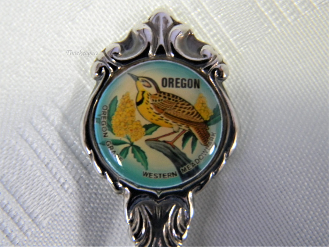 j650 Nice Preowned Souvenir Spoon from Oregon with Western Meadowlark