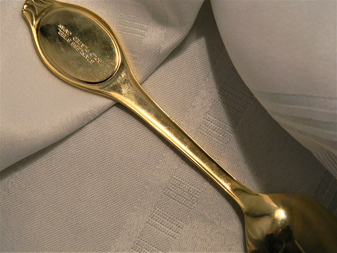 j665 Nice Preowned Stainless Steel Gold Plated Collector Spoon from Okinawa