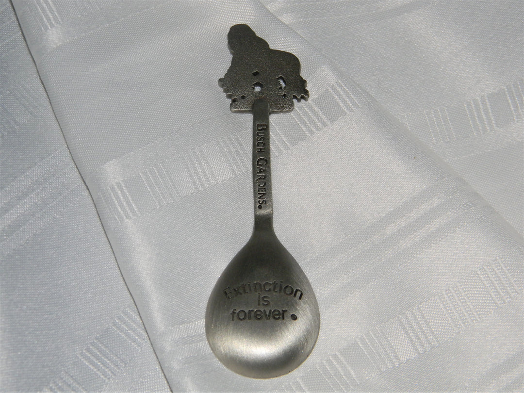 j673 Nice Preowned Pewter Collector Spoon Lowland Gorilla from Busch Gardens