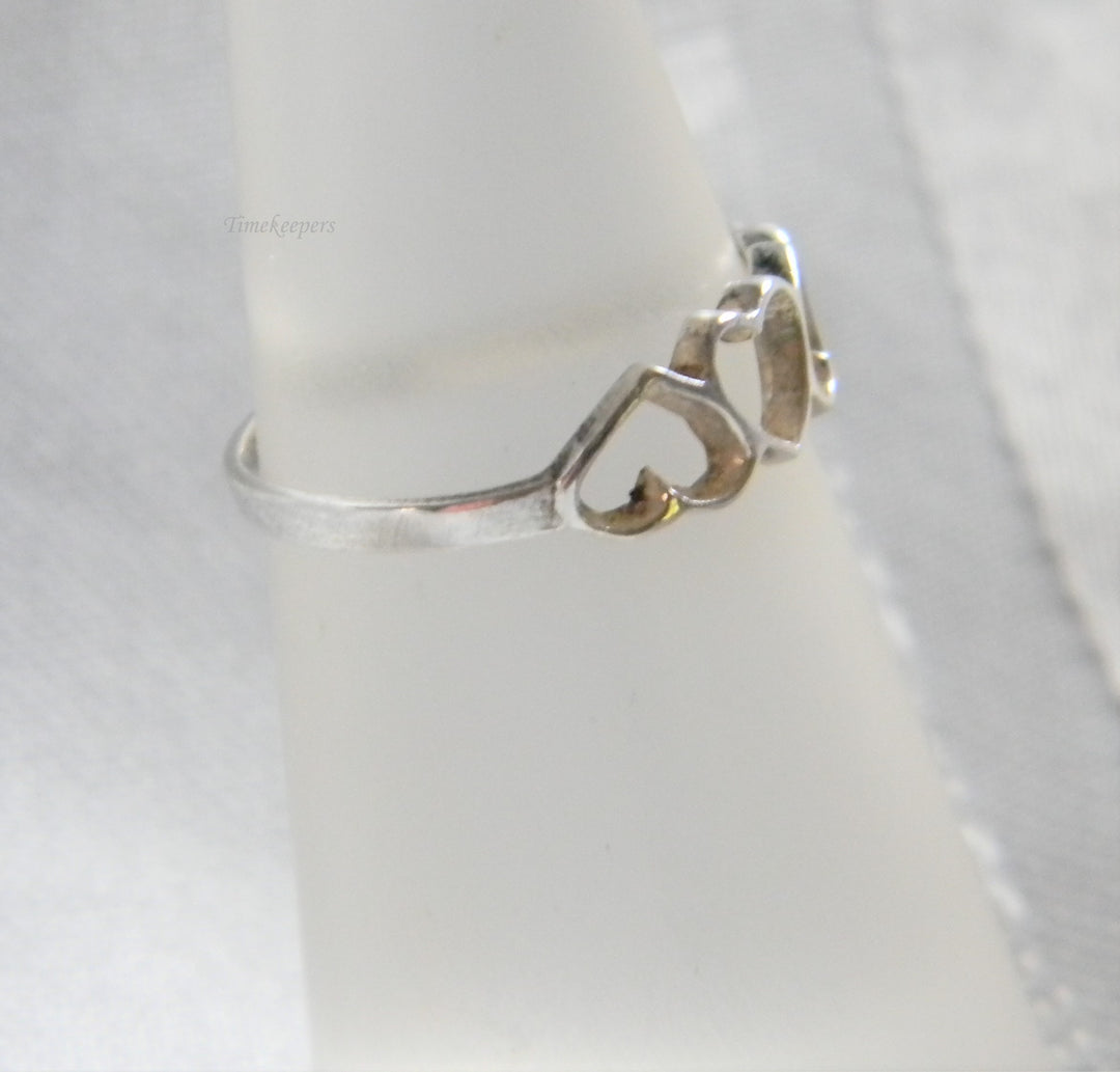 h892 Pretty Preowned Heart Sterling Silver Ring Size 5