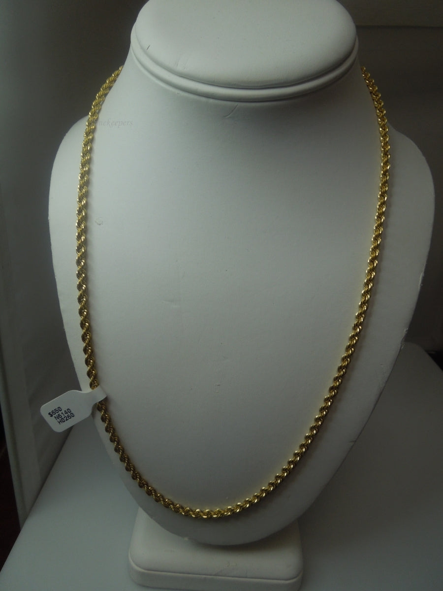 q580 Real 14kt Yellow Gold Milor Made In Italy Rope Chain Size 21.75