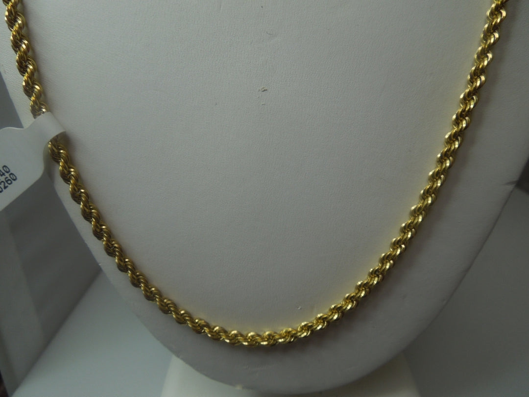 q580 Real 14kt Yellow Gold Milor Made In Italy Rope Chain Size 21.75