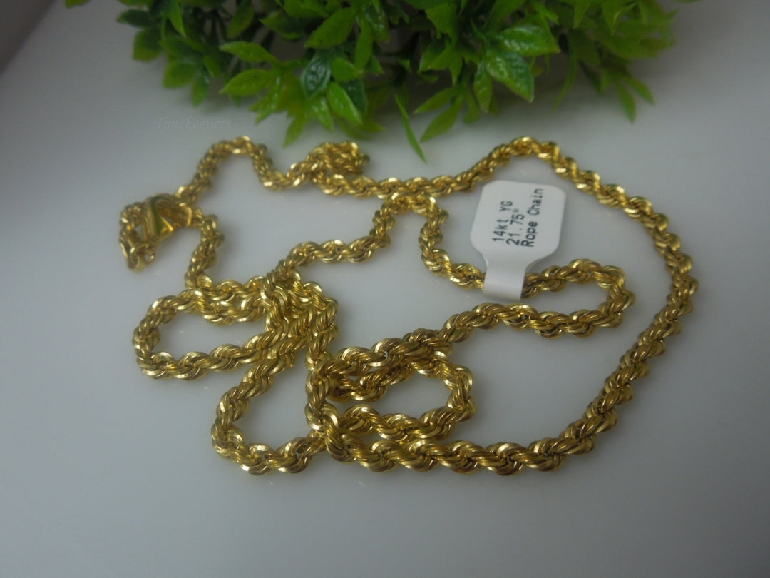 q580 Real 14kt Yellow Gold Milor Made In Italy Rope Chain Size 21.75