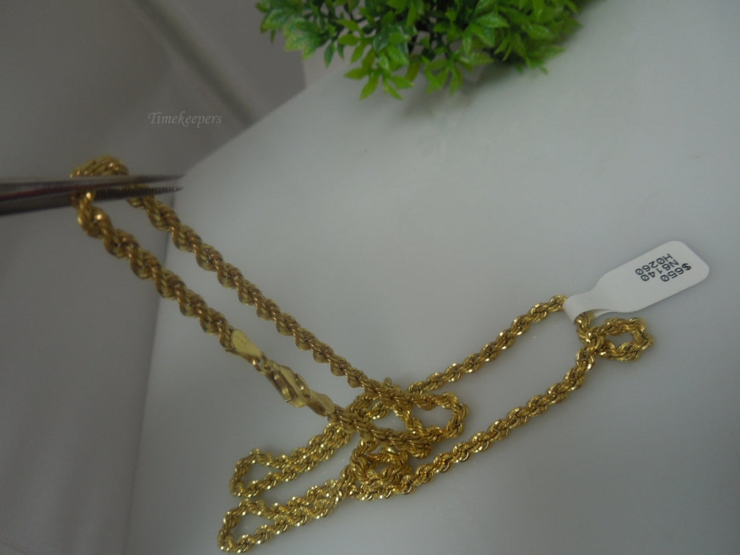 q580 Real 14kt Yellow Gold Milor Made In Italy Rope Chain Size 21.75