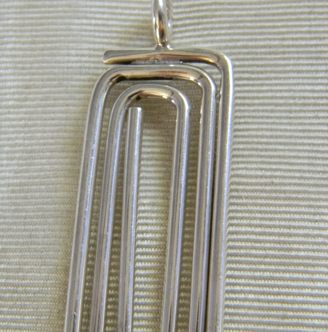 h940 Unique Wound Rectangle Sterling Silver Pendant (NO CHAIN)