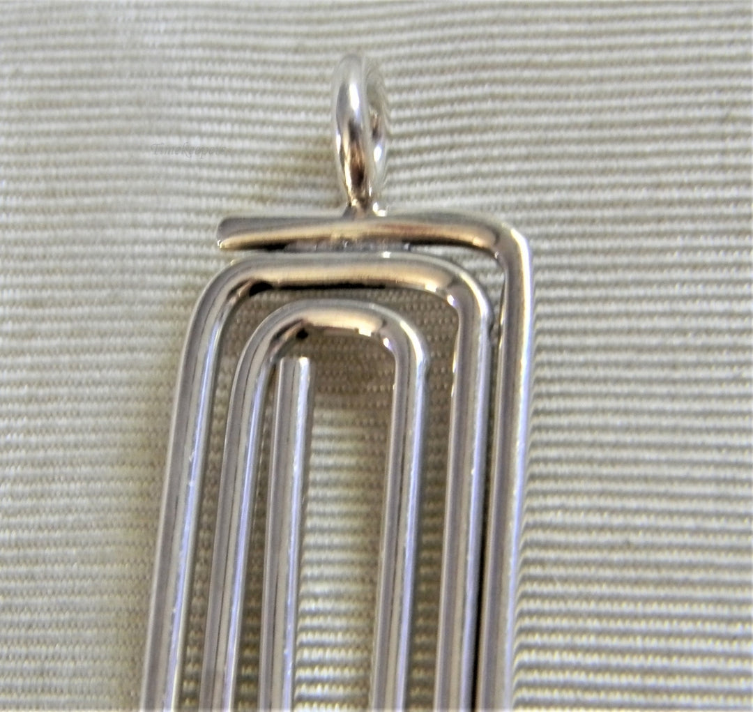 h940 Unique Wound Rectangle Sterling Silver Pendant (NO CHAIN)