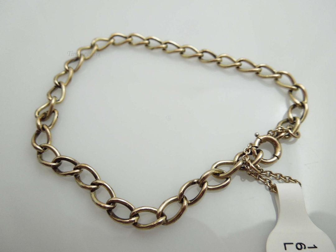 g608 Simple Ladies 14kt Gold Filled 6.75" Curb Link Bracelet