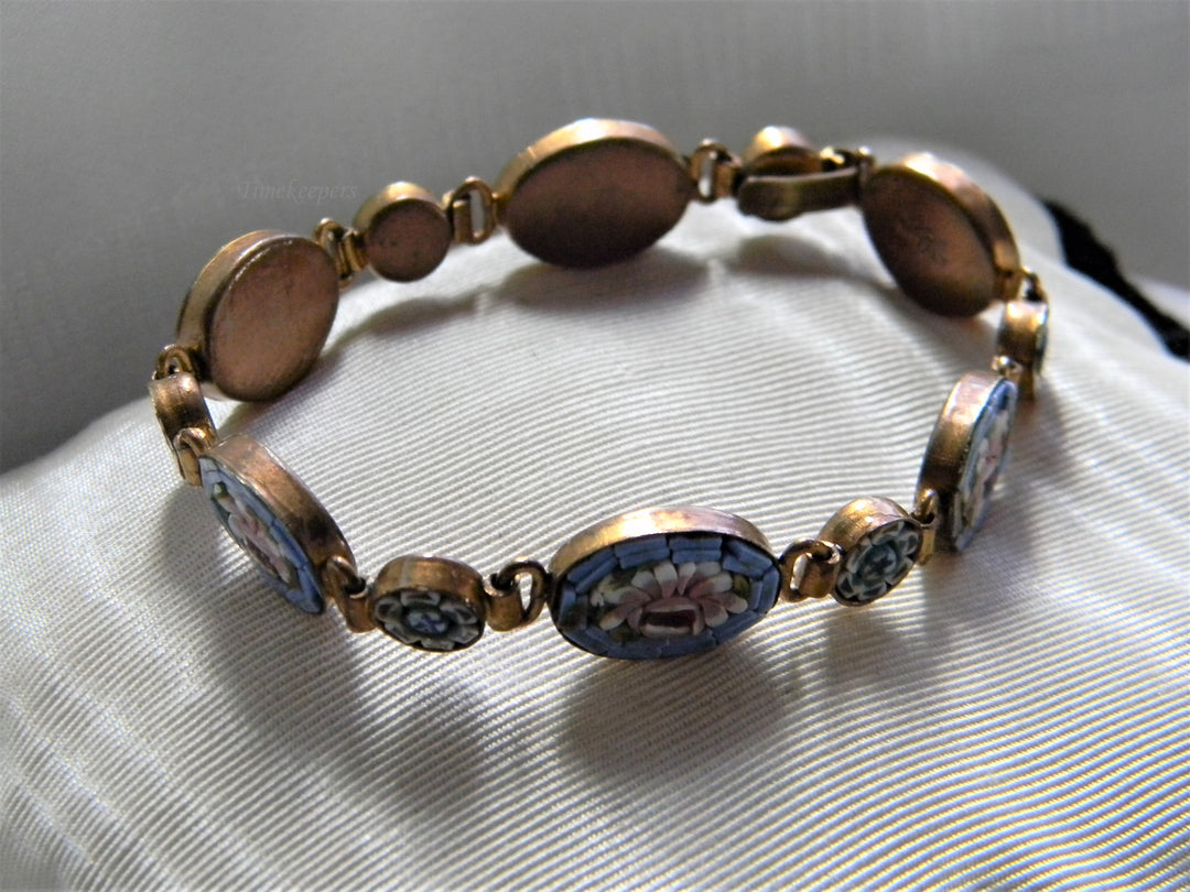 j749 Stunning Vintage Women's Micro Mosaic Bracelet Made in Italy