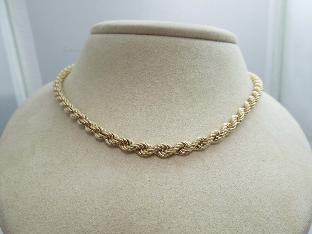 g631 Stunning Unisex 14kt Yellow Gold 18" Rope Necklace