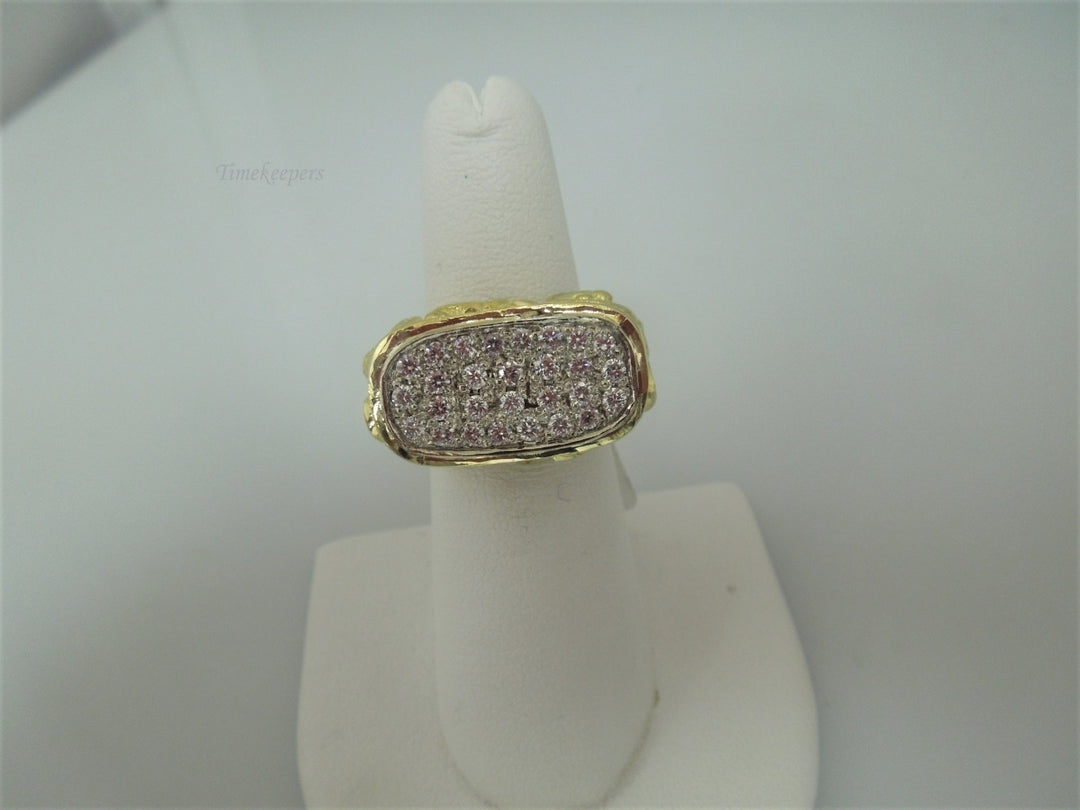 p136 Beautiful Men's Multi-Diamond Ring in 18k Yellow Gold Size 6.5