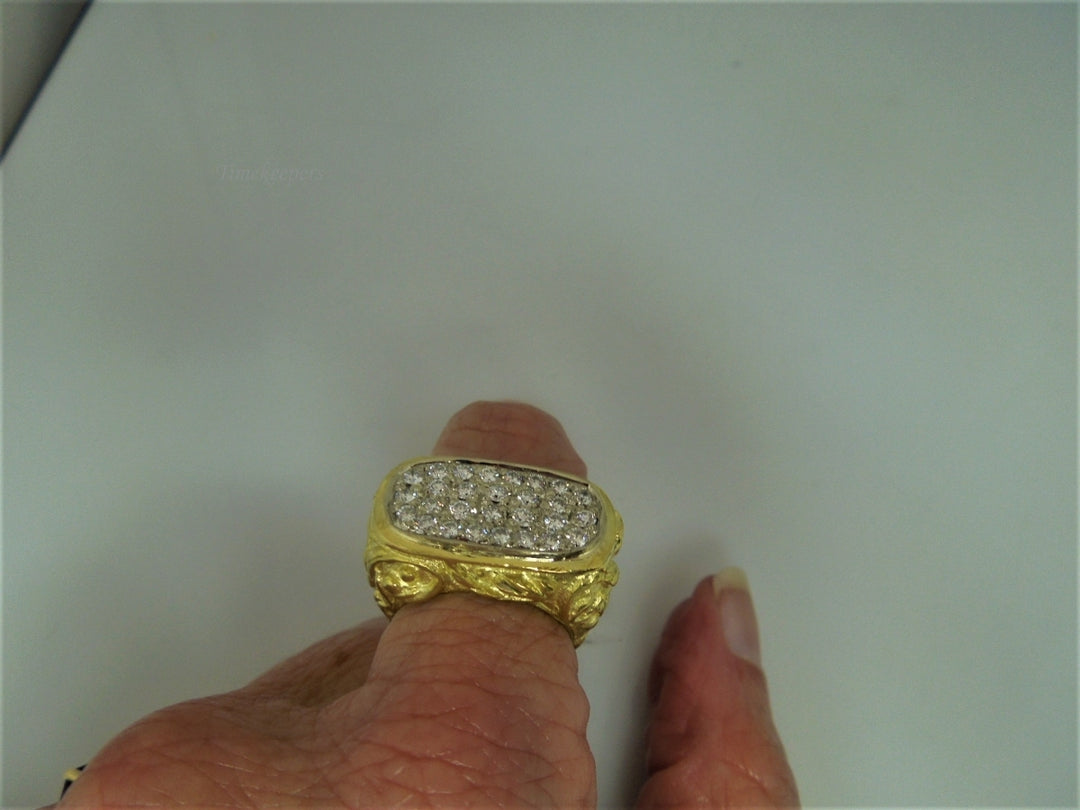 p136 Beautiful Men's Multi-Diamond Ring in 18k Yellow Gold Size 6.5