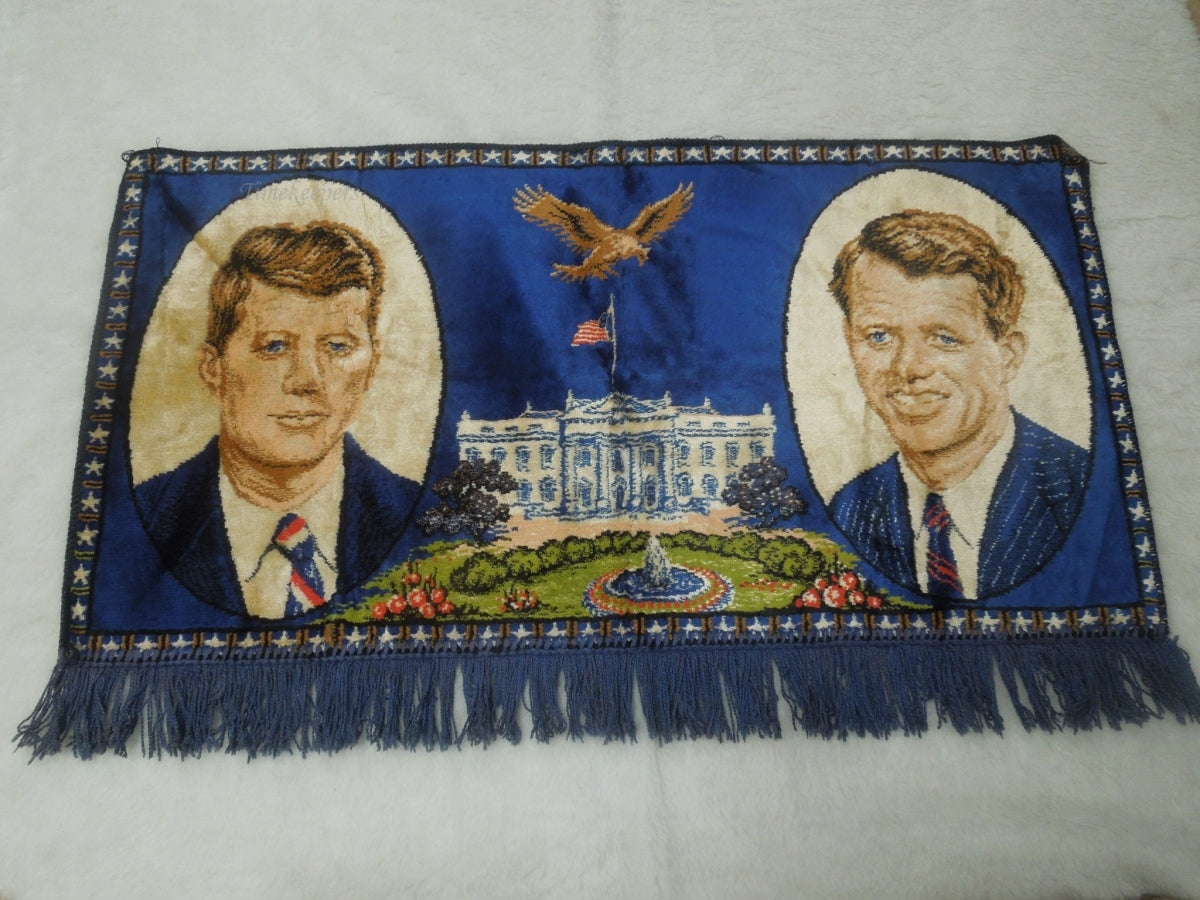 q734 Vintage Memorial Tapestry President John F. Kennedy and