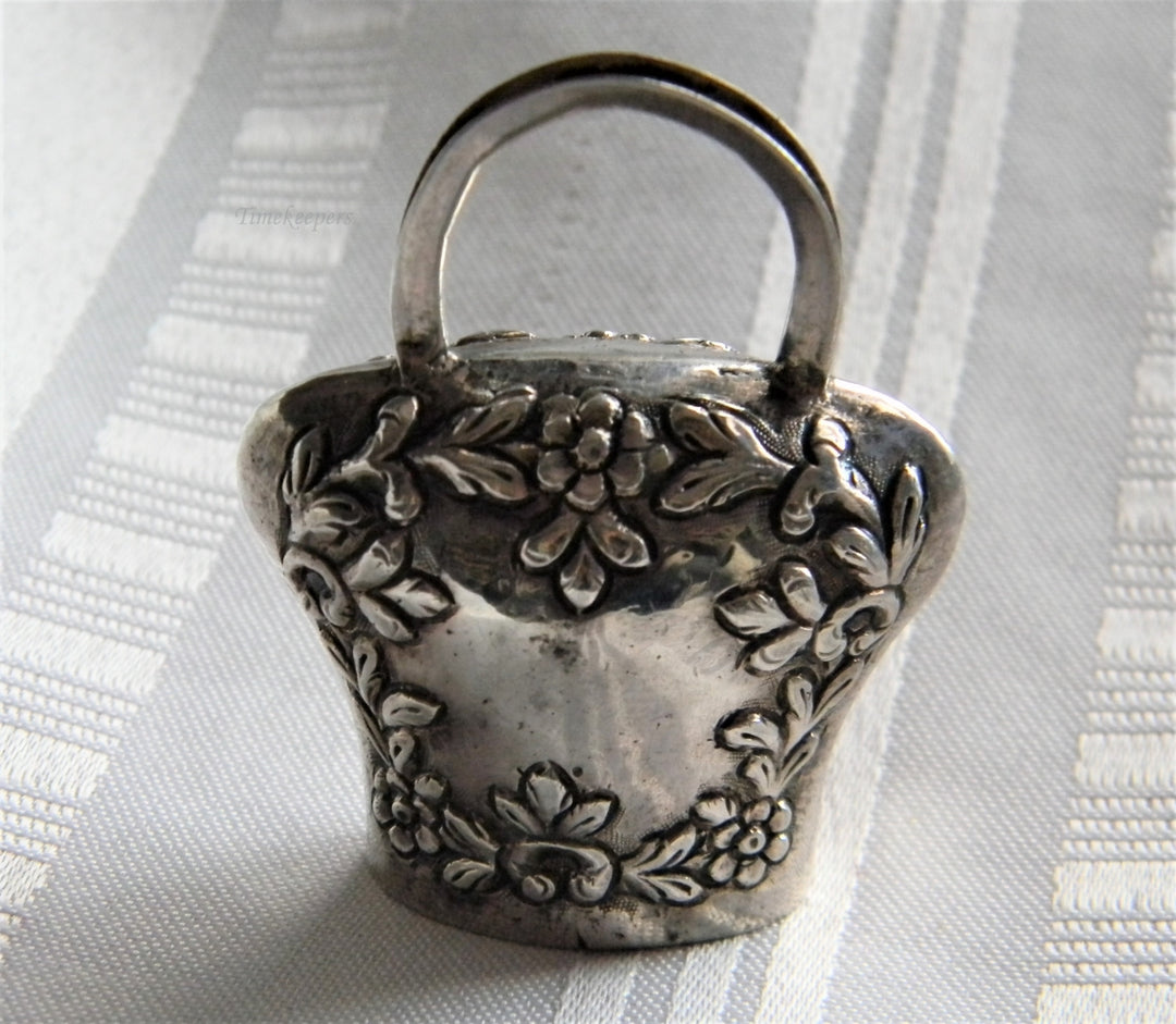 p005 Nice Vintage Small 800 Silver Embossed Bell