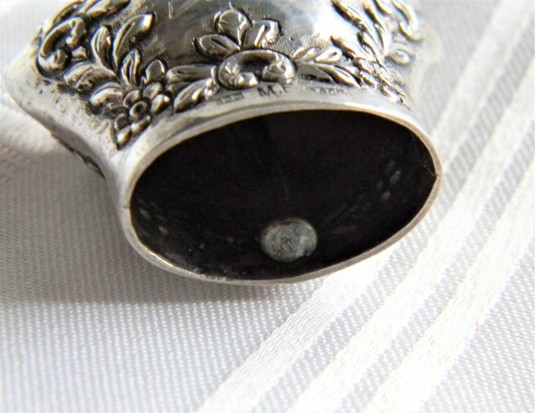 p005 Nice Vintage Small 800 Silver Embossed Bell