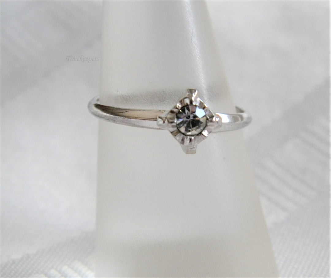 p031 Beautiful CZ Engagement Sterling Silver Ring Size 7.5