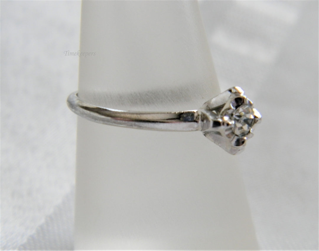 p031 Beautiful CZ Engagement Sterling Silver Ring Size 7.5