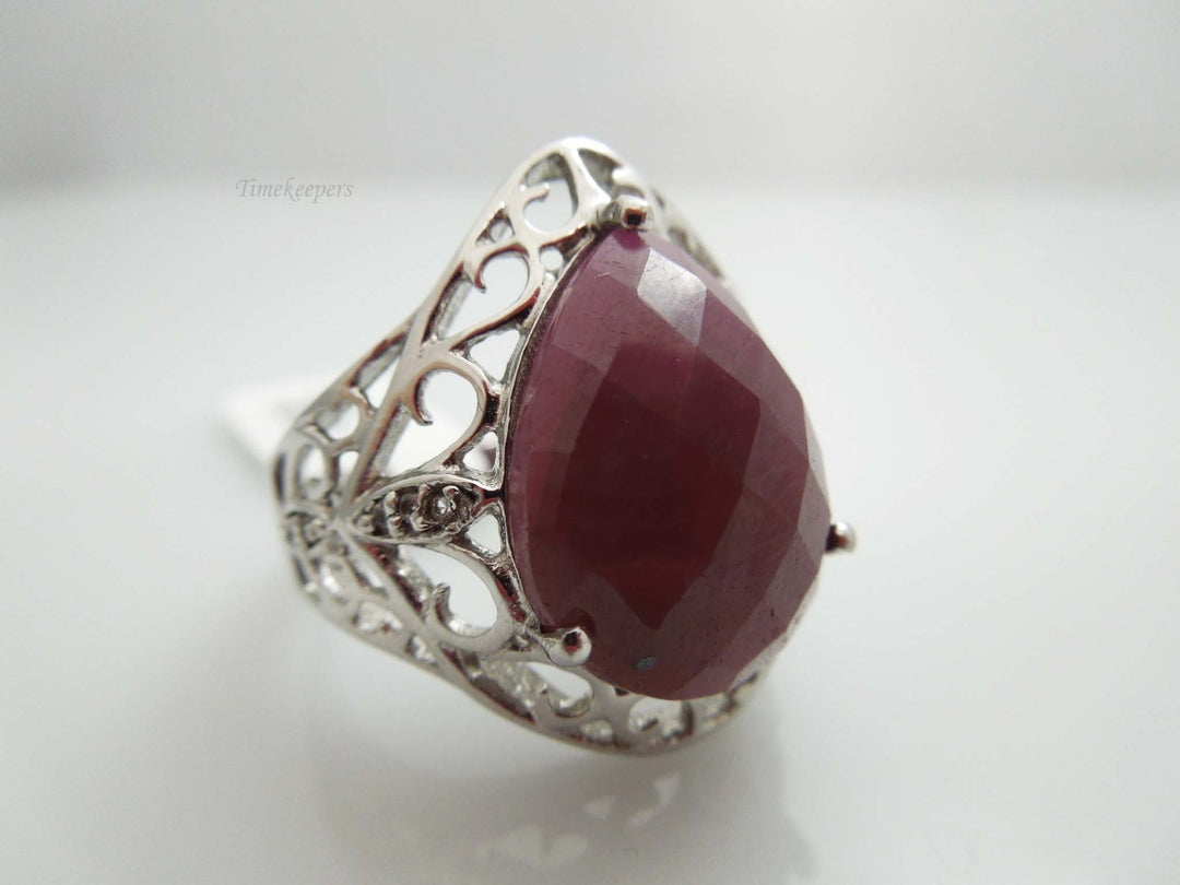 g716 Beautiful Checkerboard Cut Teardrop Spinel in Sterling Silver