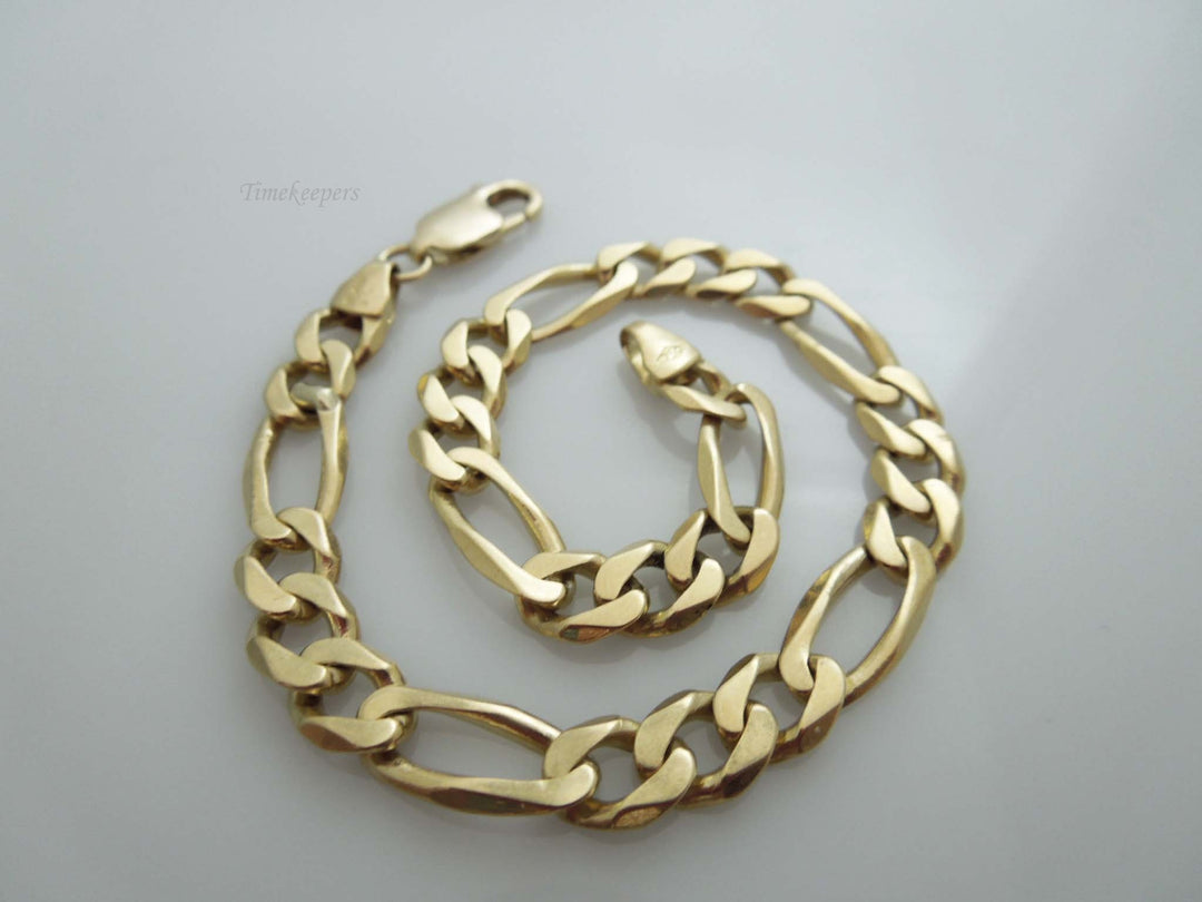 g722 Stunning Unisex 18kt Yellow Gold 8" Figaro Bracelet