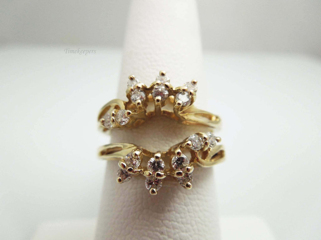 g750 Stunning Ladies 14kt Yellow Gold Diamond Jacket Ring ...